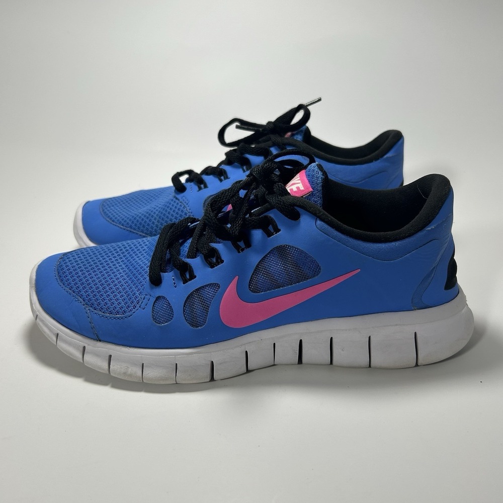 Nike Free 5.0 Distance Youth 6.5Y Blue Pink Running Shoes Athletic 580565-400